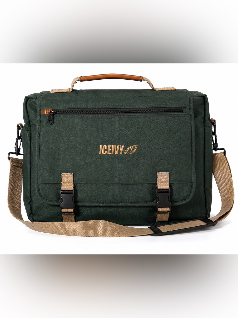 ICEIVY Green Convertible Messenger Briefcase Bag